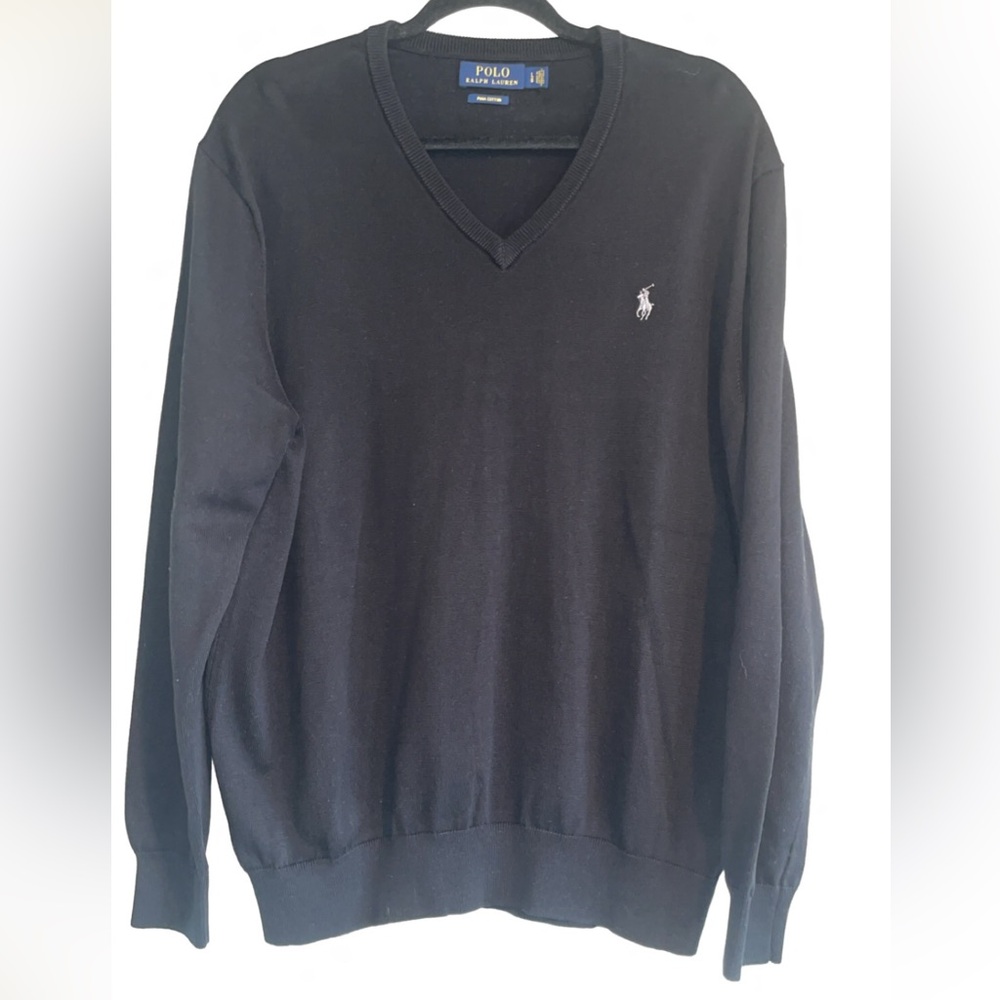 Polo Ralph Lauren Men's Black V-Neck Sweater